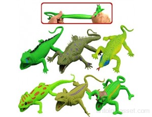 Jouets Lézards 9 pouces en caoutchouc 6 sacs Caoutchouc Alimentaire de Qualité Médicale  Boîte Cadeau - Figure Lézard Ressemblant Jouet Souple Baignoire - Gecko Iguane Chameleon Komodo Dragon