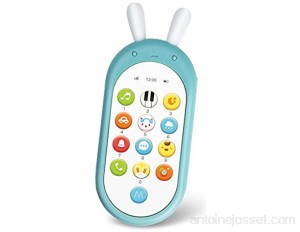 Richgv Téléphone Portable pour Enfant Smartphone Bilingue pour Enfant Jouet Musical d'Eveil Bébé - Bleu…