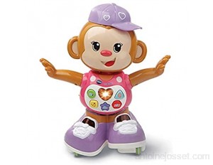 VTech - Titi Ouistiti – singe interactif – jouet singe – jouet bebe 12/36 mois – rose – Version FR