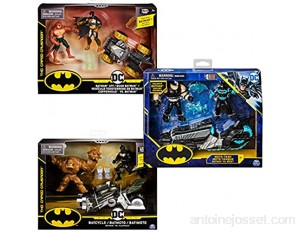 BATMAN - PACK VÉHICULE + 2 FIGURINES 10 CM - DC COMICS - Véhicule et figurines jouet Batman 10 cm - 6055934 - Modèles Aléatoires - Jouet Enfant 3 Ans et +