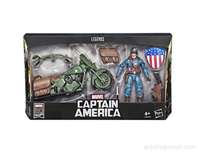 Marvel 80e anniversaire Legends Series - Edition Collector - Figurine 15 cm et moto Captain America
