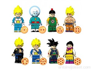\t Dragon Ball Z 8PCS Figurines de Personnages Son Goku Super Saiyan Vegeta Tien Shinhan Chichi Grand Priest Burdock DBZ Collectibles Jouet Modèle Statues Cadeau pour Enfants 8PCS-4.5cm