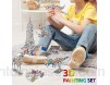 Pajaver Ensemble de Puzzle à Colorier 3D Art de Coloriage Peinture 3D Puzzle pour Enfants Filles Garçons 6-12 Ans Kit de Puzzle Bricolage Arts Crafts 9 Pcs Puzzles avec 10 Marqueurs