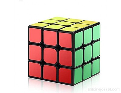 ROXENDA Speed Cube 3x3x3 Vitesse Cube de Magique Facile à Tourner et à Lisser Speedcube 3x3 Noir