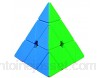 TOYESS Pyramide Cube 3x3 Stickerless Triangle Cube 3x3x3 Pyraminx Speed Cube pour Garcon & Fille Cadeau de Vacances sans Autocollant