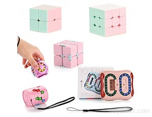 Ulikey Magique Rotation Cube 6Pcs Cube Magique Puzzle Jouet Cube de L'infini pour Enfants Magic Bean Cube Rotatif Jouet pourJeu d'Entraînement Cérébral Soulagement du Stress