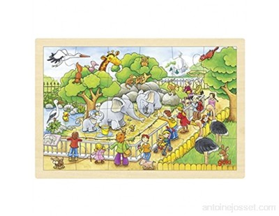Goki - 2041635 - Puzzle en Bois À Encastrement - Visite De Zoo - 24 Pièces