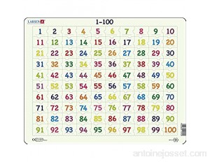Larsen AR10 Apprendre à Compter: nombres de 1 à 100 Puzzle Cadre avec de 100 pièces