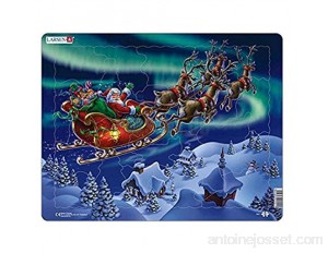 Larsen- No Puzzle Encadré Père Noël dans la lumière Nordique 26 Pièces XM1
