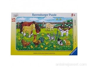 Ravensburger - 06046 - Puzzle Cadre - Animaux de la Ferme aux Pré - 15 pièces