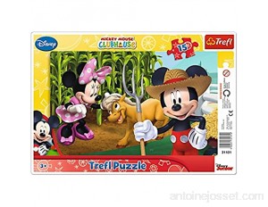 Trefl - 31131 - Cadre de puzzle - Mickey Mouse - Dans la campagne - 15 Pièces