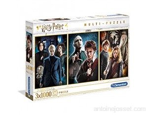 Clementoni- Harry Potter-3x1000 boîte de 3 1000 pièces -Puzzle Adulte-fabriqué en Italie 61884
