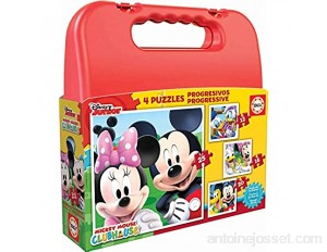 Educa - 16505 - Koffer Progressive Puzzle - Mickey Mouse Clubhouse - Set De 4