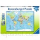 Ravensburger- Puzzle 200 pièces XXL Carte du Monde Enfant 4005556128907