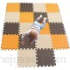 A-Generic Bébé Dalles Enfants Jeux Jouets Mousse Jouet Puzzle Semelle Souffetapis Non Toxique Orange-Brown-Beige 102106110