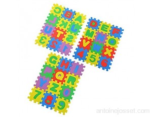 SeniorMar 36 pièces Puzzle coloré Enfant Jouet éducatif Alphabet AZ Lettres Chiffre Mousse Tapis de Jeu Auto-Assembler bébé Ramper Pad
