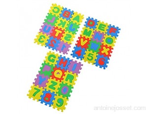 Zhou-YuXiang 36 pièces Puzzle coloré Enfant Jouet éducatif Alphabet AZ Lettres Chiffre Mousse Tapis de Jeu Auto-Assembler bébé Ramper Pad