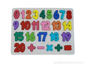 KanCai Puzzle en Bois avec De Grands Nombres Colorés De 1-20 Jouet en Bois pour L'apprentissage Ludique des Nombres Jouet De Motricité à Partir De 2 3 Ans