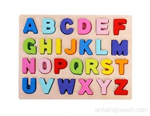 Ruluti ABC Puzzle Numérique Jouets d'apprentissage Lettre Jigsaw Puzzle en Bois Alphabet Nombre Jouets Préscolaires D'éducation pour Enfants