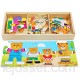 Toys of Wood Oxford Famille d'ours en Bois Habiller boîte de Puzzle - Jeu de tri -Puzzle de tri en Bois Jouets pour 3 Ans -Puzzle en Bois 3 Ans