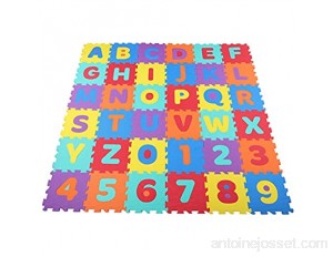 Deror Tapis de Jeu de Puzzle Tapis de Jeu de Puzzle de nombres d'alphabet de 36 pièces 30 x 30 x 1 cm Tapis de Jeu d'apprentissage d'enfants