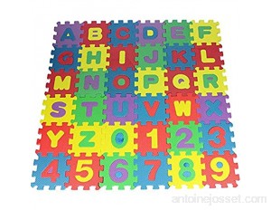 Junqin 36 pièces de Puzzle pour Enfants Tapis de Jeu Tapis d'apprentissage Tapis de Jeu pour Enfants Tapis en Mousse Cadeau de Jouet d'apprentissage 12x12cm /29.5 * 29.5cm-12 * 12cm36pcs