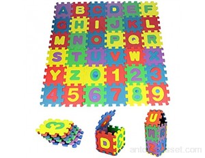 Lot de 36 tapis de puzzle alphanumérique en mousse pour enfants - Tapis d'apprentissage portable - Tapis en mousse - Idéal pour apprendre les enfants