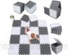 meiqicool Puzzle Tapis de Jeu Tapis de Jeu en Mousse de Tapis de Puzzle Tapis Enfants Blanc et Gris 0112
