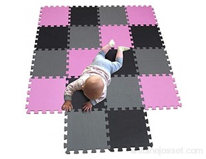 MQIAOHAM tapis de sol puzzle tapis mousse bebe jeu enfant aire de jeux pour puzzle multicolores enfants baby mat à ramper activite épais puzzle mat baby à ramper Rose Noir Gris 103104112