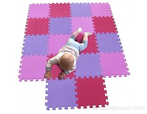 MQIAOHAM tapis de sol puzzle tapis mousse bebe jeu enfant aire de jeux pour puzzle multicolores enfants baby mat à ramper activite épais puzzle mat baby à ramper Rose Rouge Violet 103109111