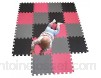 MQIAOHAM tapis de sol puzzle tapis mousse bebe jeu enfant aire de jeux pour puzzle multicolores enfants baby mat à ramper activite épais puzzle mat baby à ramper Noir Rouge Gris 104109112