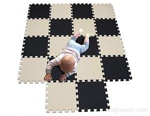 MQIAOHAM tapis de sol puzzle tapis mousse bebe jeu enfant aire de jeux pour puzzle multicolores enfants baby mat à ramper activite épais puzzle mat baby à ramper Noir Beige 104110