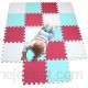 MQIAOHAM tapis de sol puzzle tapis mousse bebe jeu enfant aire de jeux pour puzzle multicolores enfants baby mat à ramper activite épais puzzle mat baby à ramper Blanc Vert Rouge 101108109