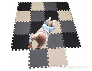 MQIAOHAM tapis de sol puzzle tapis mousse bebe jeu enfant aire de jeux pour puzzle multicolores enfants baby mat à ramper activite épais puzzle mat baby à ramper Noir Beige Gris 104110112