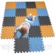 MQIAOHAM tapis de sol puzzle tapis mousse bebe jeu enfant aire de jeux pour puzzle multicolores enfants baby mat à ramper activite épais puzzle mat baby à ramper Orange Bleu Gris 102107112