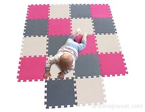 MQIAOHAM tapis de sol puzzle tapis mousse bebe jeu enfant aire de jeux pour puzzle multicolores enfants baby mat à ramper activite épais puzzle mat baby à ramper Rouge Beige Gris 109110112