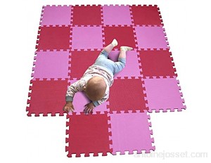 MQIAOHAM tapis de sol puzzle tapis mousse bebe jeu enfant aire de jeux pour puzzle multicolores enfants baby mat à ramper activite épais puzzle mat baby à ramper Rose Rouge 103109