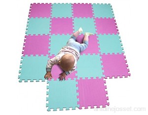 MQIAOHAM tapis de sol puzzle tapis mousse bebe jeu enfant aire de jeux pour puzzle multicolores enfants baby mat à ramper activite épais puzzle mat baby à ramper Rose Vert 103108