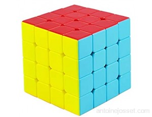 Cooja Speed Magic Cube 4x4 Puzzle Magique Cube de Vitesse 4x4x4 sans Autocollant Durable Lisse Rapide Facile à Tourner Jouets Cadeaux pour Garçons Filles