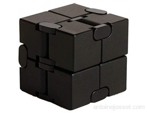Gymy Infinite Cube Jouet de décompression en alliage d'aluminium Noir