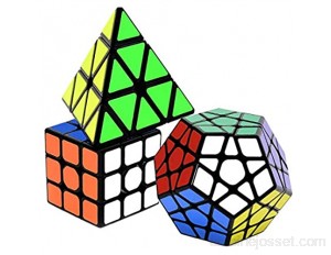 RENFEIYUAN Rubix Set 3X3 SMOINS MA Toys BAINSEASER Cadeaux pour Enfants et Adultes Paquet de 3 rubick's Cube