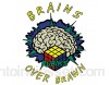 Spreadshirt Rubik\'s Cube Brains Over Brawn Autocollant Taille Unique Brillant Transparent