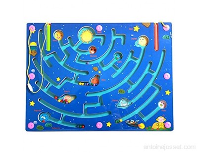 FunnyGoo Stylo de Grande Taille conduisant Le Labyrinthe en Bois de Labyrinthe de Labyrinthe de Perle pour des Enfants 3 Ans et Plus - Cadeau Parfait de Noël pour Vos Enfants Neuf planètes