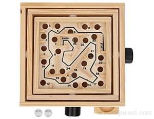 Grand labyrinthe en bois jeu de labyrinthe en bois avec deux billes d'acier jeu de puzzle pour les enfants âgés