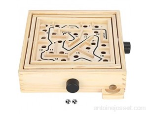 Jeu de labyrinthe en bois Labyrinth Board Ball Puzzle Gaming Jouet éducatif Boîte de couleur bleue 1 x boîte de jeu de balle et 2 x boule en acier