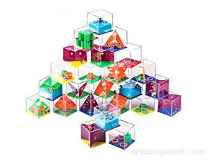 Polai 24Pcs Petits Cubes Casse-tête Labyrinthe 3D Puzzle Cadeaux pour Calendrier de Lavent 12 Styles