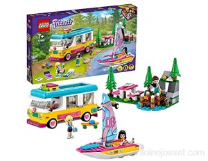 LEGO 41681 Friends Le Camping-Car et Le voilier de la forêt – Jeu d’Aventure avec Jouet Bateau et Figurine Raton-Laveur