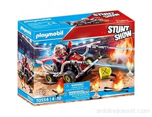 Playmobil - Stuntshow - Kart Pompier avec 1 Personnage Cascadeur - Accessoires Inclus