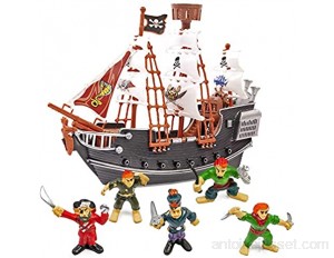 THE TWIDDLERS Jouet Bateau Pirate avec 12 Figurines Pirate pour Enfants