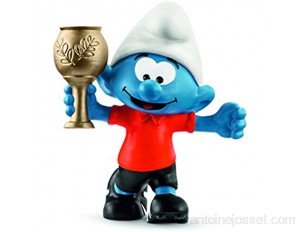 Schleich- Figurine Schtroumpf Footballeur avec trophée The Smurfs 20807 Bleu
